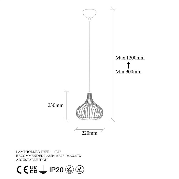 Opviq Teldamla - 11920 Lámpara de araña dorada con altura ajustable Opviq Teldamla - 11920 Lámpara de araña dorada con altura ajustable